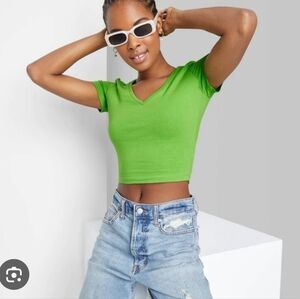 wild fable v-neck cropped top